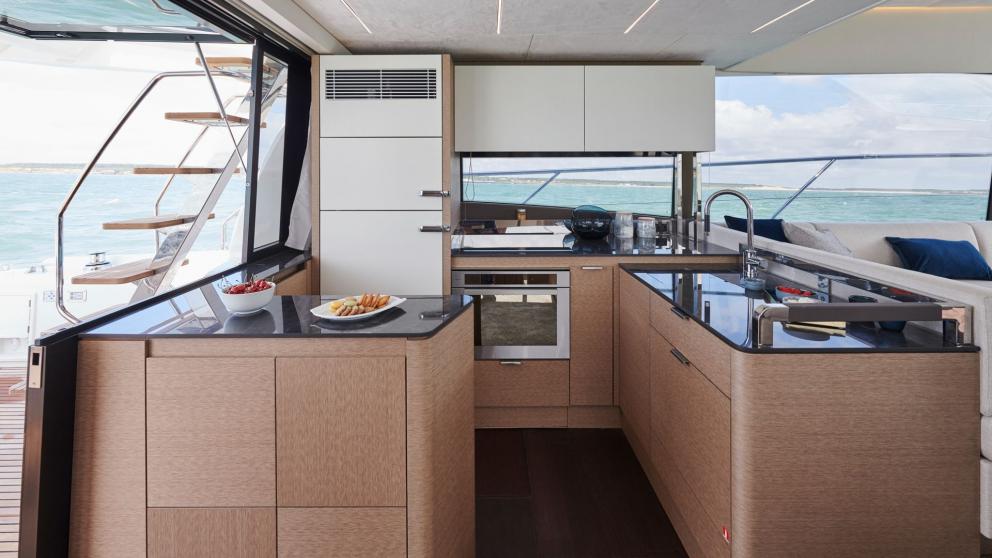 Luxury galley of the motor yacht Shaft
