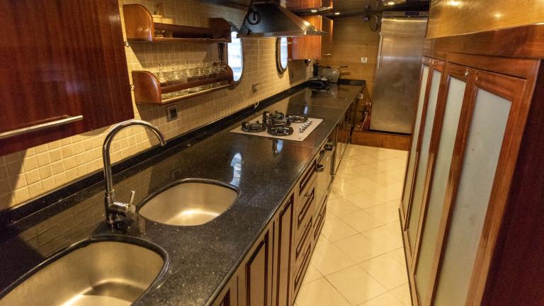 Kitchen area of luxury gulet Kayhan 4